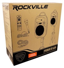 Rockville RPG082K Dual 8″ Powered PA System Speakers/Bluetooth+Mic+Stands+Cables
