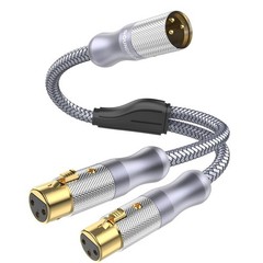 XLR Splitter Cable 5ft/1.5M，Professional XLR Y Splitter 1 Male to 2 Female 3 …