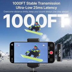 BOYA BOYALINK All-in-One Wireless Microphone Set for iPhone, Android And More