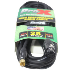 Pro X 25 Ft. Unbalanced RCA to XLR3-F High Performance Audio Cable