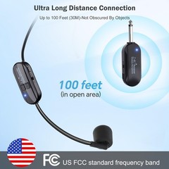 Wireless Microphone Headset Double Professional: Cordless Mic Head for People…