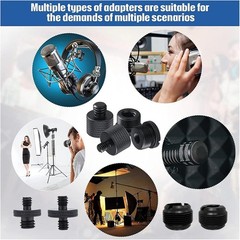 13 Pack Microphone Stand Adapter Screws with Extension Tube,Black Aluminum