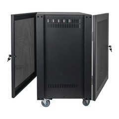 Sound Town 30U Steel Server Rack, w/ Mesh Doors, Locking Casters (STRK-M30UWD)