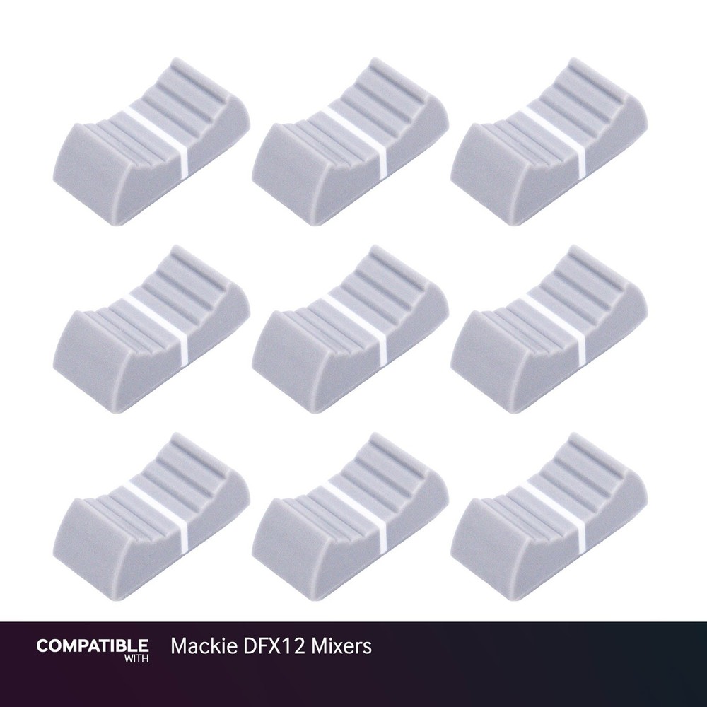 Set of 9 Light Gray Fader Caps for Mackie DFX12 Mixers