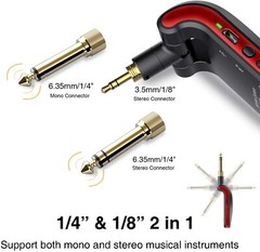 LEKATO Wireless Guitar System 2.4GHz Wireless Transmitter Receiver 6 Channels US