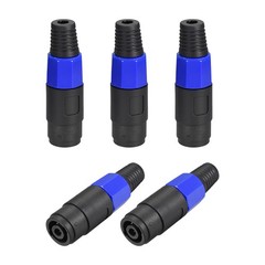 5 Pcs Speaker Female Adapter Connectors 4 Pole Speaker Plug Twist Lock