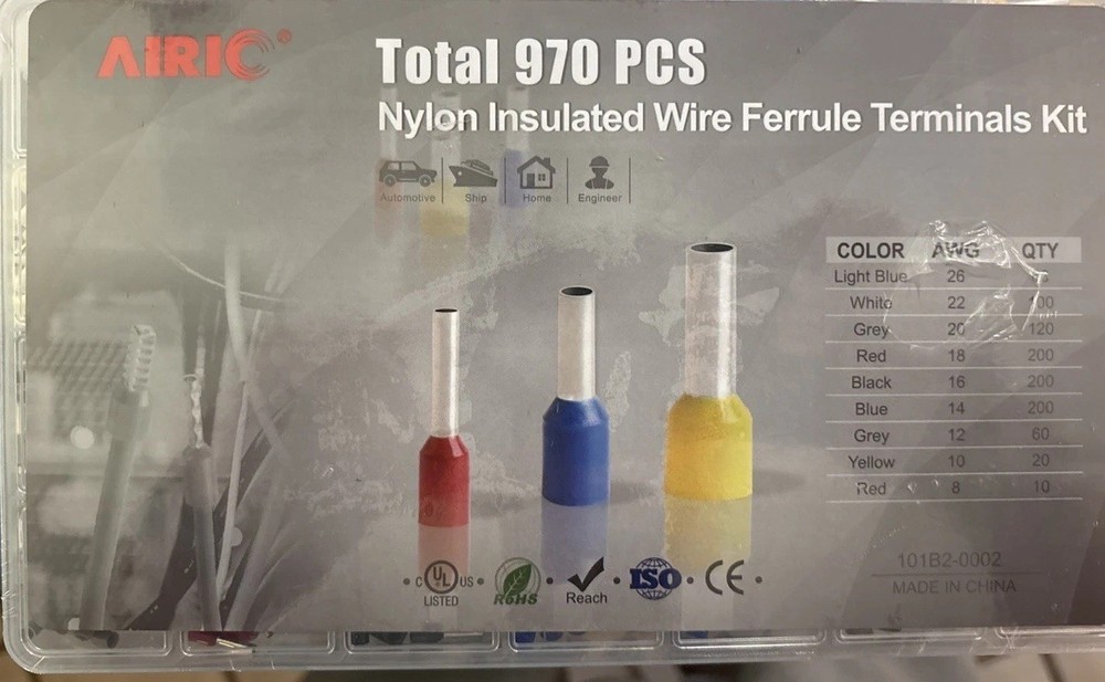 970 Pieces Wire Ferrules Kits Ends Terminals Crimp Terminal…