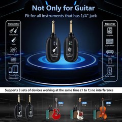 A8 Wireless Guitar System 2.4GHz, 24-bit/48KHz, Low Latency, Rechargeable