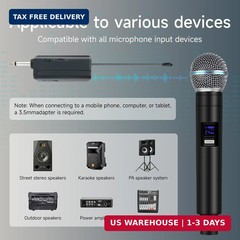 Professional Wireless Microphone for Podcast, Karaoke & Singing – 2.4GHz Portabl