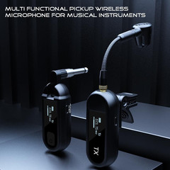 Wireless UHF Saxophone Microphone System, Clip-On Instrument Microphone for Sax