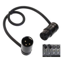 2Pcs Low-Profile Right-Angle 3-Pin XLR Male to Female Adjustable-Angle Cable HOT