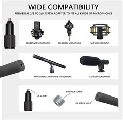 Portable Handheld Boom Pole for Shotgun Mic, 3-Section Extendable Microphone Arm