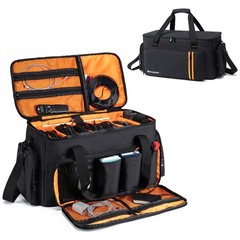 Mecozone DJ Gig Bag with 8 Detachable Dividers, DJ Cables Bag with 15.6“ Lap…