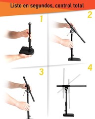 Adjustable Microphone Stand with 15.75″ Boom Arm for Drums and Tables