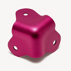 8x Candy Metallic Pink 3-Hole Corners – Powder Coated Steel for Cases & Amps
