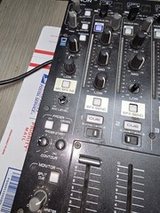 Denon DN-X1600 Mixer missing 3 knobs power on untested for parts or repair as is