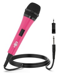 Wired Microphone for Karaoke, Pink Unidirectional Dynamic Vocal Microphone …