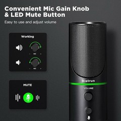 Bietrun One USB Gaming Microphone NEW Plug Play Mute Streaming *No box