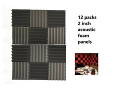 12 Pack Wedge Premium Acoustic Soundproofing Studio Foam Tiles 12″ x 12″ x 2″