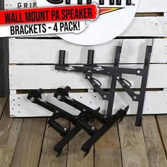 Wall Mount PA Speaker Holders (4x BUNDLE KIT) | Locking Pin Steel Pro-Audio Pole