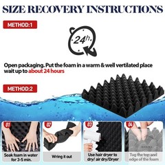 60 Pack Acoustic Foam Panels 12 x 12 x 2″ Sound Proof Foam Panels for Walls High