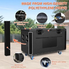 44″x22″x25″ Heavy Duty ATA Cable Trunk Flight Case Stackable for DJ Stage Gear