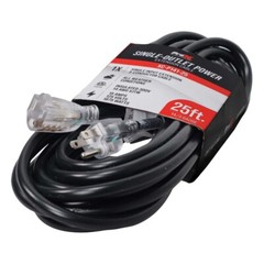 ProX XC-P141-25 25′ 14AWG 3-Prong Black 110v to 110v Female Power Cord