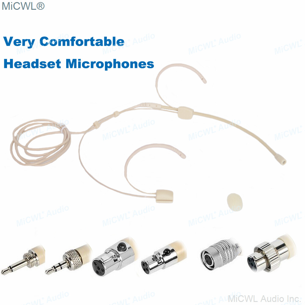 MiCWL Double ear Wearing Headset Microphone for Shure Sennheiser AKG MiPro ACT