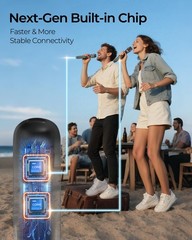 Wireless Microphone System Rechargeable 50H Battery 200ft Range Karaoke