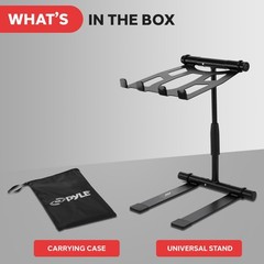 Pyle Portable Folding Laptop Stand – Standing Table with Adjustable Angle,
