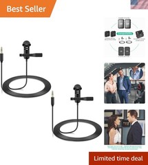 2-Pack Omnidirectional Lavalier Microphones for DJI & Rode Wireless Systems