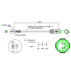 5-Pin DIN-Male Cable 5 Pin Din MIDI Plug to 3.5mm(1/8in) TRS Stereo NEW