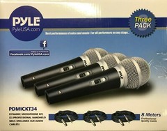 Pyle – PDMICKT34 – Professional Dynamic Microphone – Kit of 3