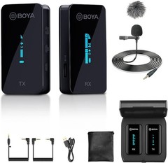 BOYA Wireless Lavalier Microphone, by-XM6 K1 2.4G Compact Professional Lapel Mic