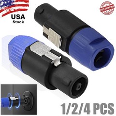4 Pole Speakon Connectors Audio Speaker Plug Twist Lock 4 Pole Speaker Plug 1/4x