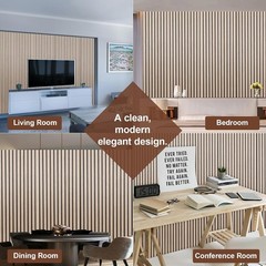 Yuzzy Wood Panels for Wall and Ceiling – 108 x 11 Inch Wood Slat Acoustic Pan…