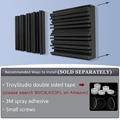 Acoustic Studio Absorption Foam Panel, 6 Pack 2″x12″x12″ Sound Proof Wall Panels