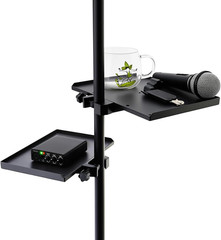 2Pcs Microphone Stand Tray Adjustable Clamp-On Utility Shelf Rack Music Stage