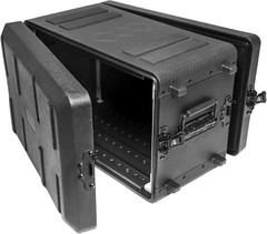 6U Rack Case 19″ Rackmount Flight Cases Portable Carry w/Microphone Compartments