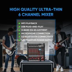 Professional 6 Channel DJ Mixing Console Audio Mixer Board Console CT-60S