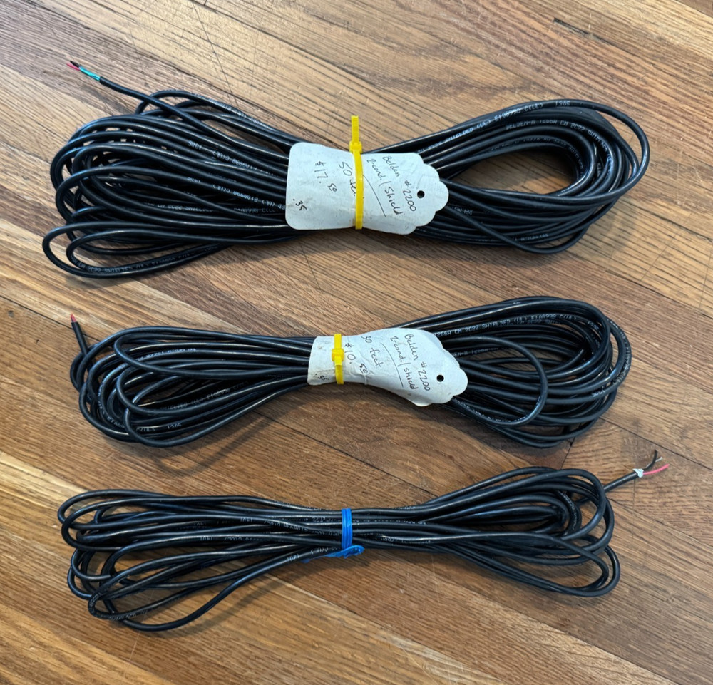 100 Feet of Belden 1266A Shielded 1 Pair Audio Cable. Multi-Conductor 22AWG.