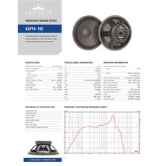 Pair Eminence Kappa-15C 15″ Driver 4 ohm 98dB 3″ Coil Replacement Speaker