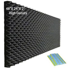 Egg Crate Foam Panel,48″×24″×2″ Black Acoustic Foam,Sound Proof Foam 1pack