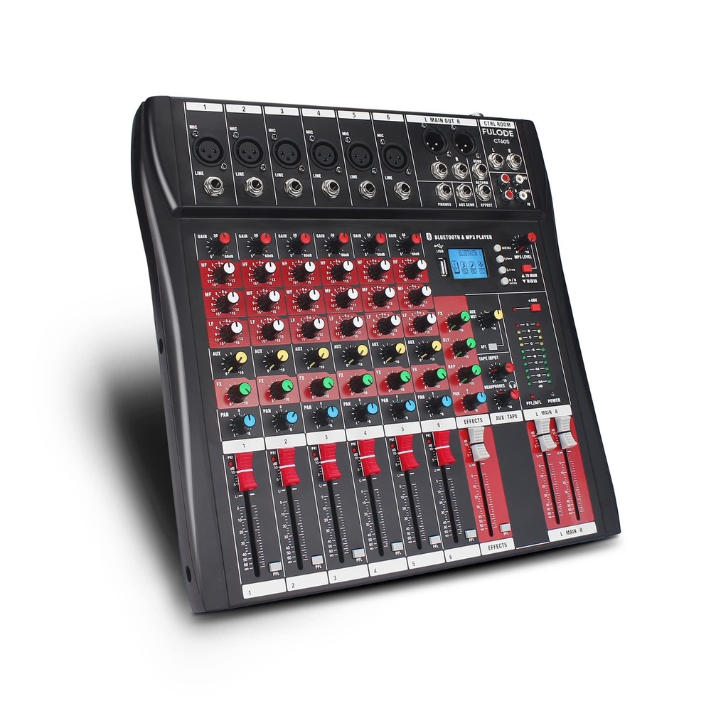 FULODE CT60 6-channel Professional mixer audio Bluetooth U disk 48V Phantom P…