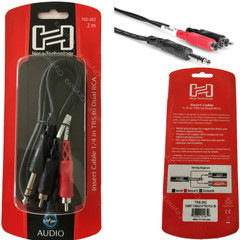 2 Pack Hosa TRS-202 6.56 ft Channel Insert Mixer Cable 1/4″ in TRS to Dual RCA