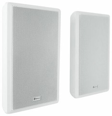 Pair Rockville RockSlim 70W White 5.25″ 70v Commercial Restaurant Wall Speakers