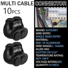 Pcs Insulated Multi Cable Connectors 2 Port Single Entry 10 2-14 AWG Wire Range