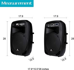 PRORECK Dance 15 Portable 15-Inch 2000 Watt 2-Way Powered PA Speaker System