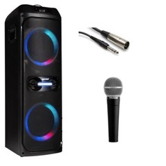 Gemini Sound GHK-2800-4800W Party Speaker w/ Microphone XLR to TRS Cable Bundle