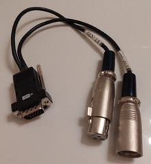 DB-15 15PIN to Dual XLR AES IN & OUT WAVES AUDIO 1FT CABLE Y PLUG FREE SHIPPING